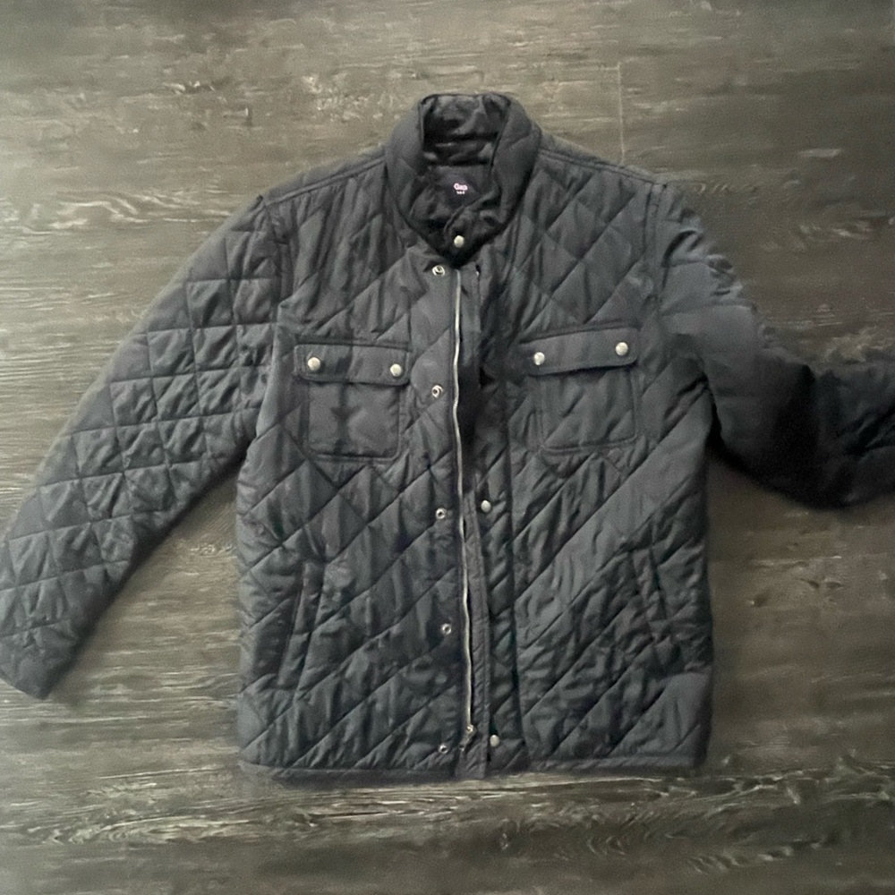 GAP Navy Puffer Jacket with Diamond Quilting